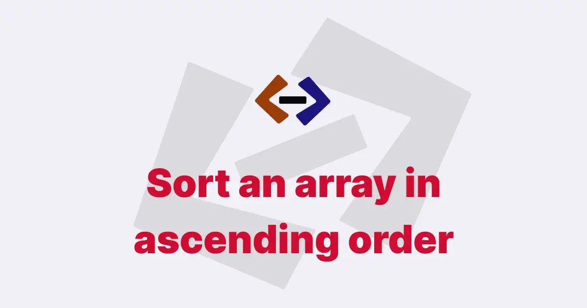 One-liner to sort an array in ascending order in JavaScript