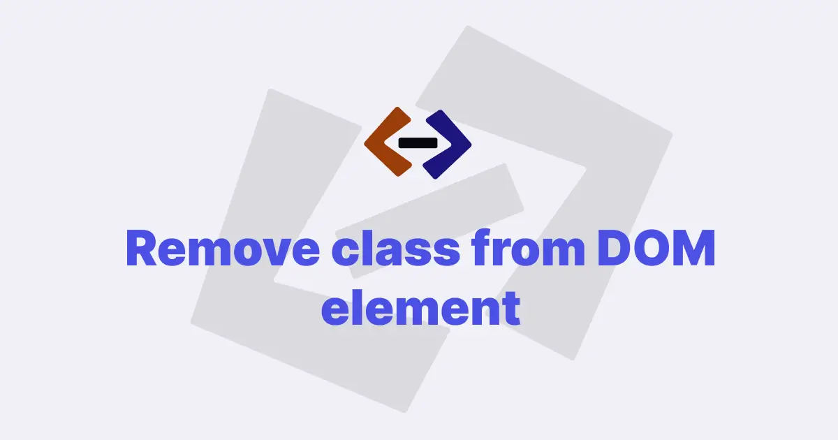 How do you remove a class from an element in JavaScript?